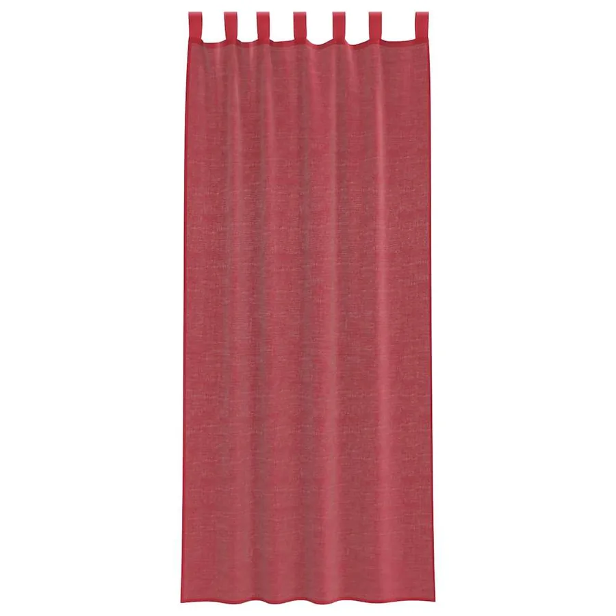 Rideaux en voile avec boucles 2 pcs rouge bordeaux 140x260 cm - 4