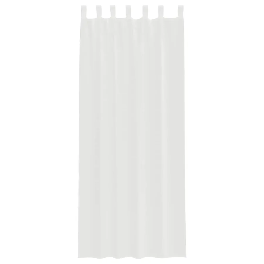 Rideaux en voile avec boucles 2 pcs blanc 140x260 cm - 4