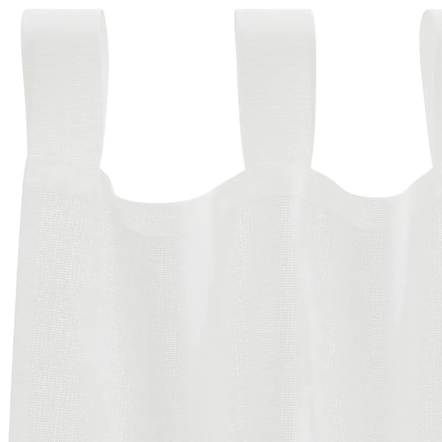 Rideaux en voile avec boucles 2 pcs blanc 140x260 cm - 5