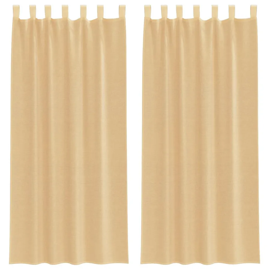 Rideaux en voile avec boucles 2 pcs sable 140x245 cm - 2