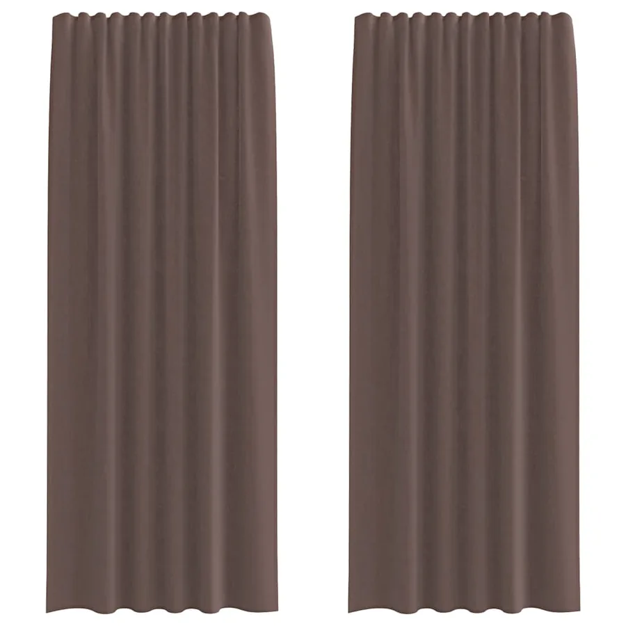 Rideaux en voile avec passants 2 pcs marron - 2