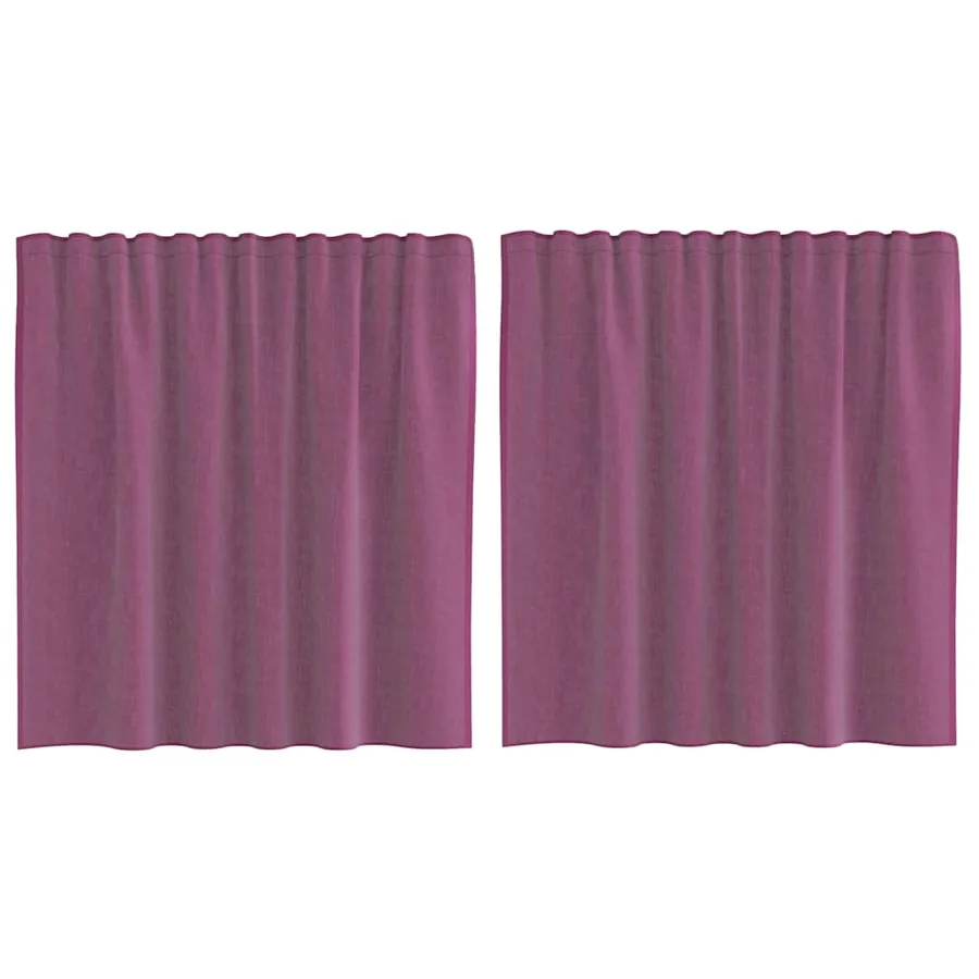 Rideaux en voile avec boucles 2 pcs violet 140x140 cm - 2
