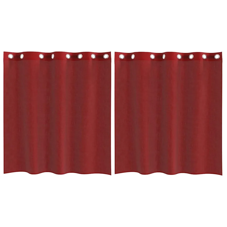 Rideaux en voile avec œillets 2 pcs rouge bordeaux - 2
