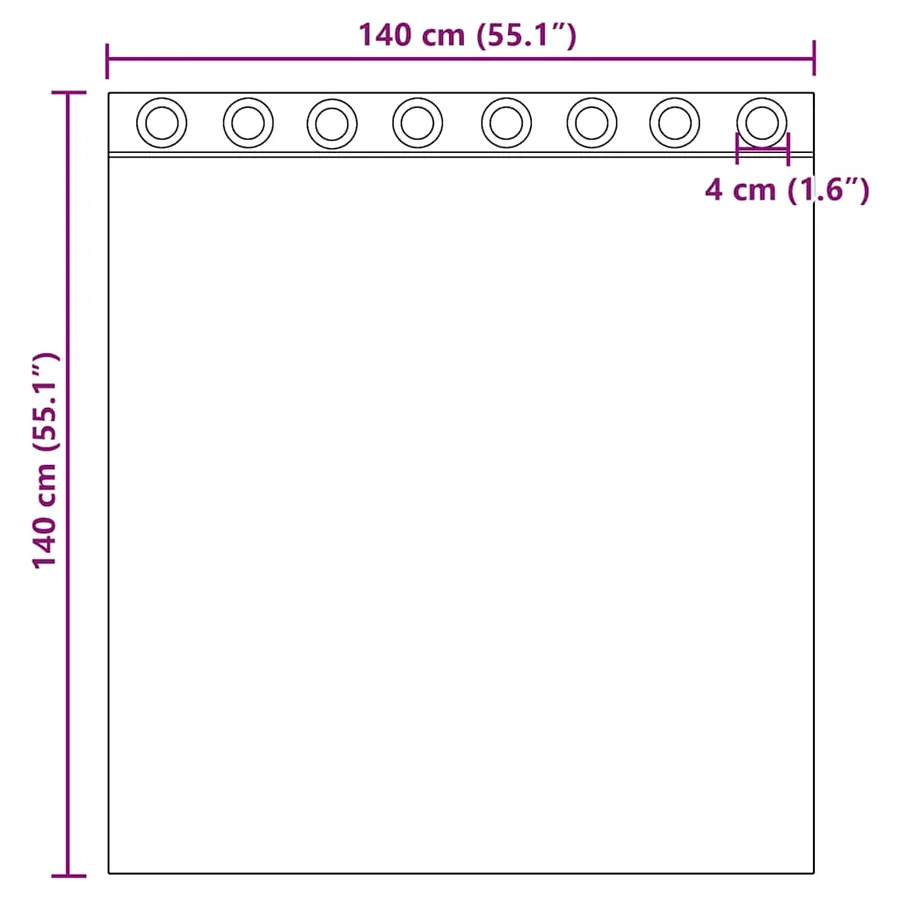 Rideaux en voile avec œillets 2 pcs rouge bordeaux - 8