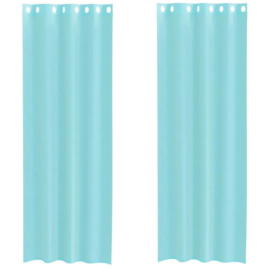 Rideaux en voile avec œillets 2 pcs turquoise - 2