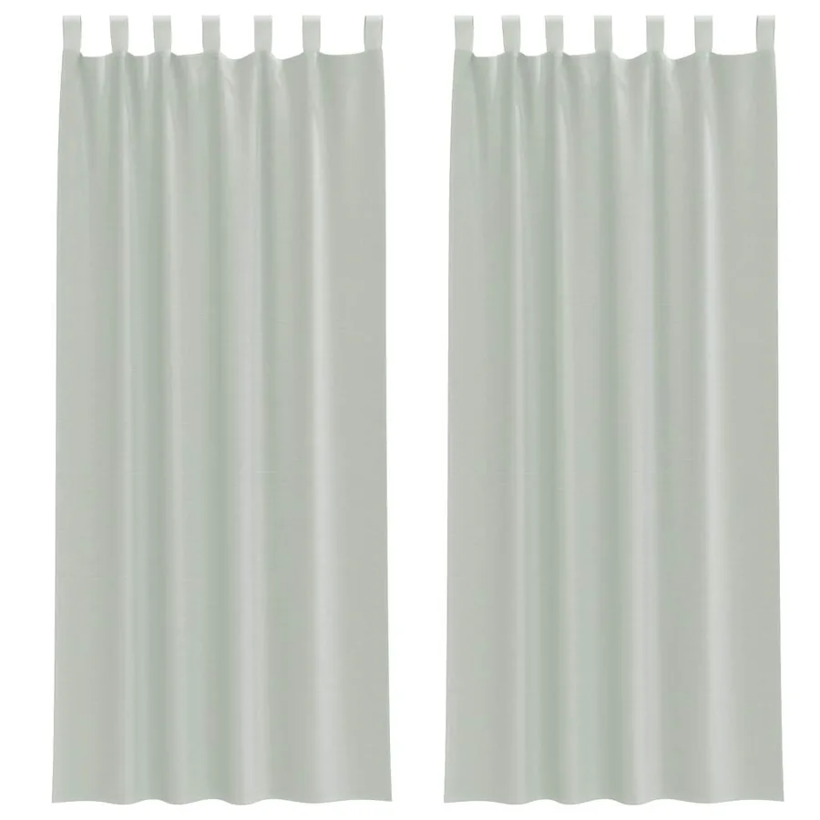 Rideaux en voile avec boucles 2 pcs gris clair 140x260 cm - 2