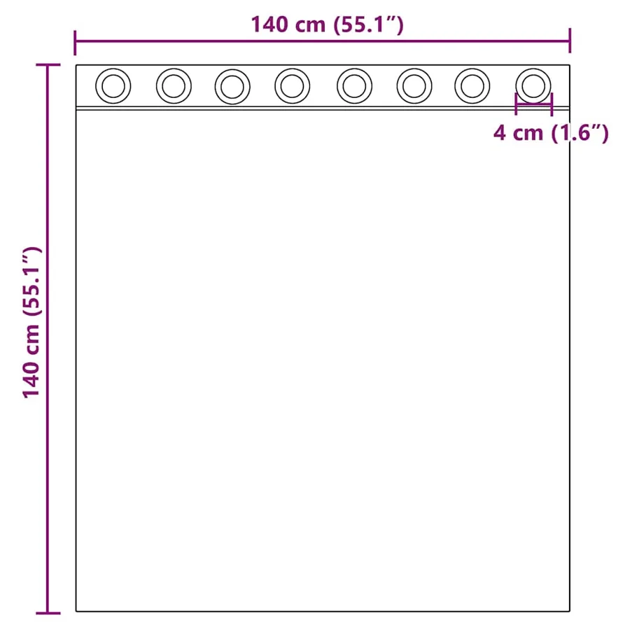 Rideaux en voile avec œillets 2 pcs turquoise - 8