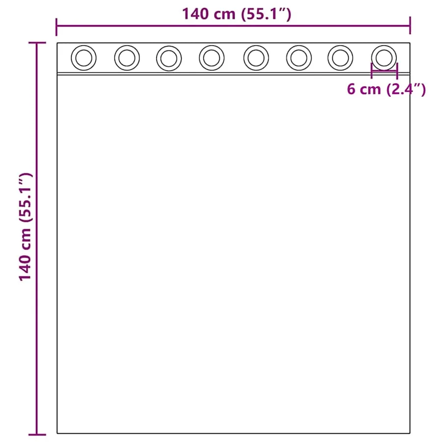 Rideaux en voile avec œillets 2 pcs crème 140x140 cm - 8