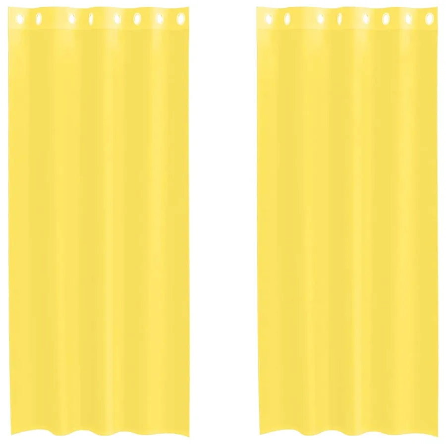 Rideaux en voile avec œillets 2 pcs jaune - 2