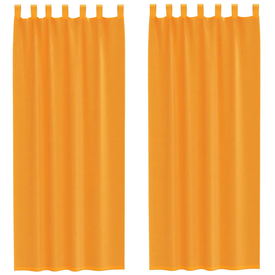 Rideaux en voile avec boucles 2 pcs orange 140x260 cm - 2