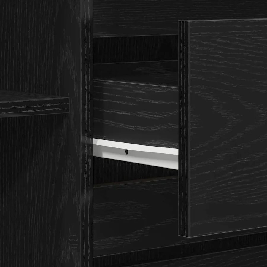 Buffet Chêne noir 120 x 41 x 75 cm Bois d'ingénierie - 11