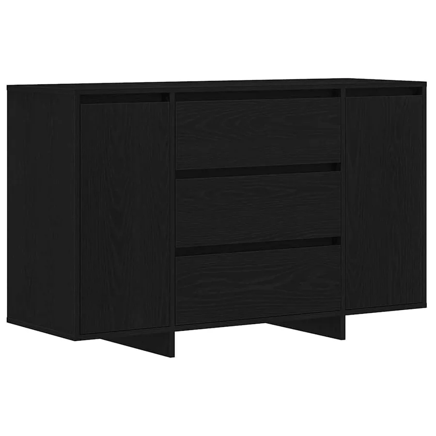 Buffet Chêne noir 120 x 41 x 75 cm Bois d'ingénierie - 2