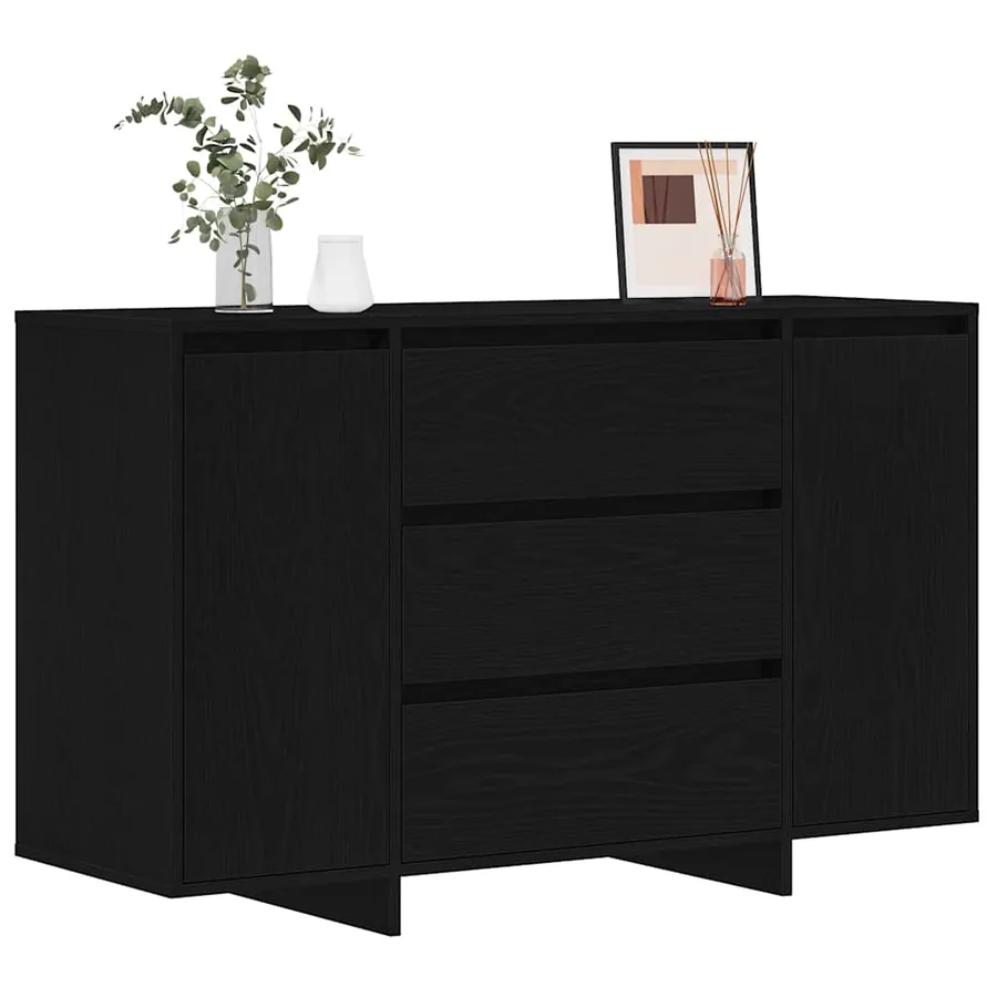 Buffet Chêne noir 120 x 41 x 75 cm Bois d'ingénierie - 3