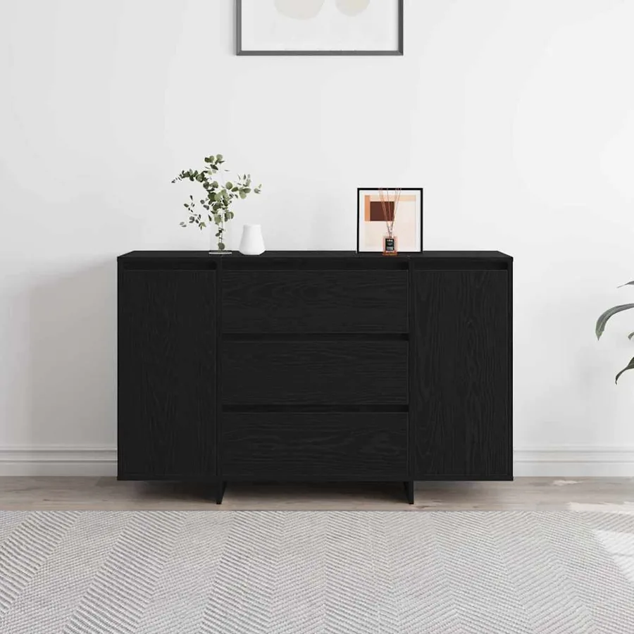 Buffet Chêne noir 120 x 41 x 75 cm Bois d'ingénierie - 4