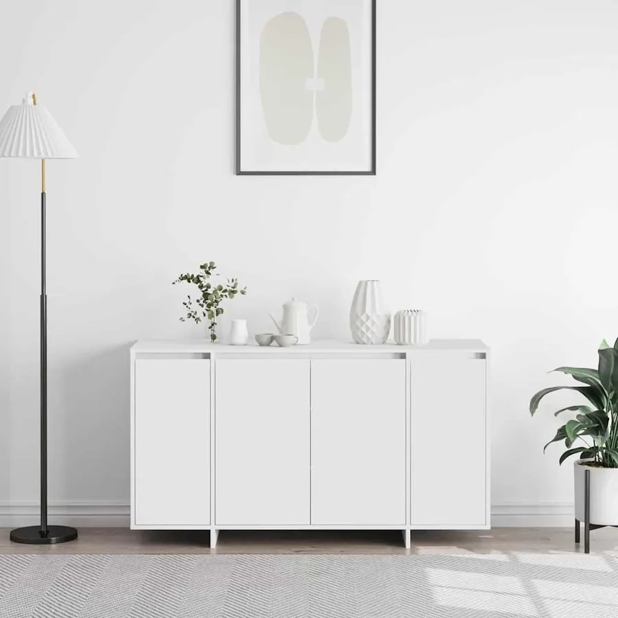 Buffet Blanc 135 x 41 x 75 cm Bois d'ingénierie - 4
