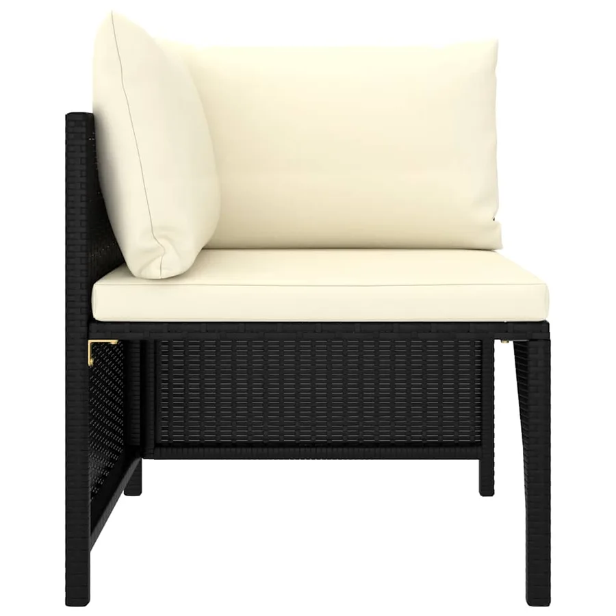 Salon de jardin 7 pcs avec coussins Résine tressée Noir - 13