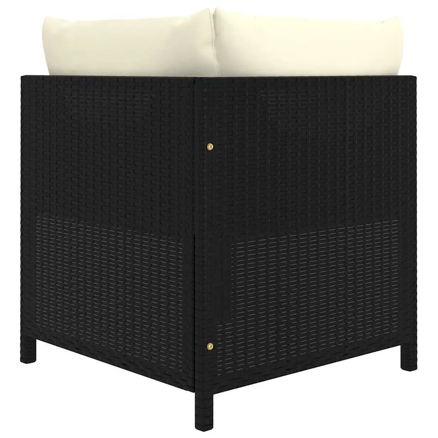 Salon de jardin 7 pcs avec coussins Résine tressée Noir - 14