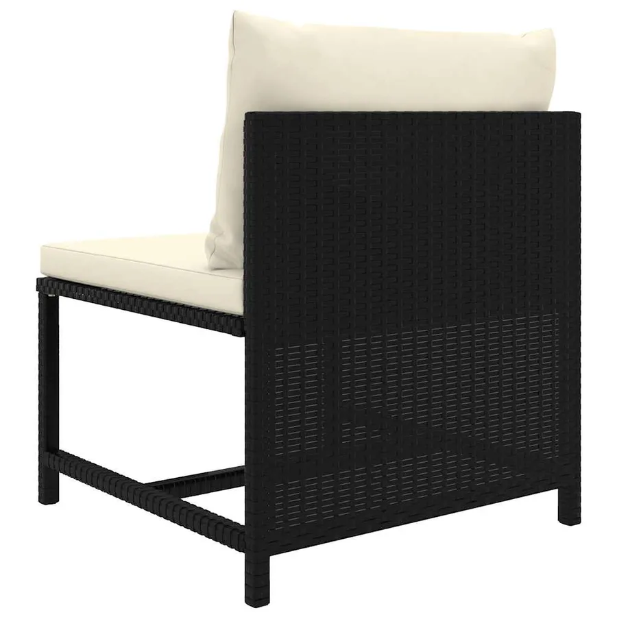 Salon de jardin 7 pcs avec coussins Résine tressée Noir - 16
