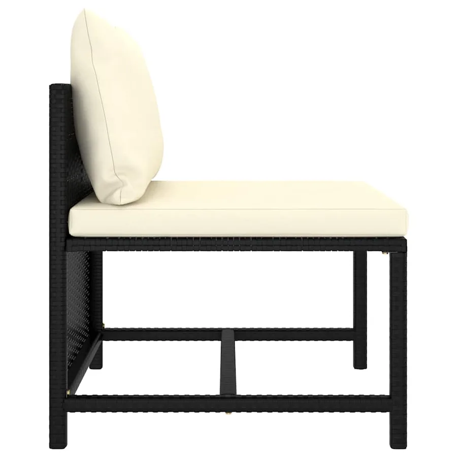 Salon de jardin 7 pcs avec coussins Résine tressée Noir - 7