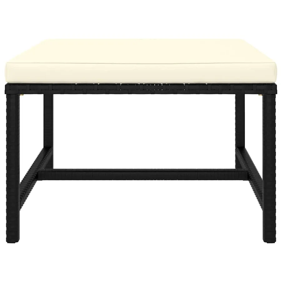 Salon de jardin 7 pcs avec coussins Résine tressée Noir - 9