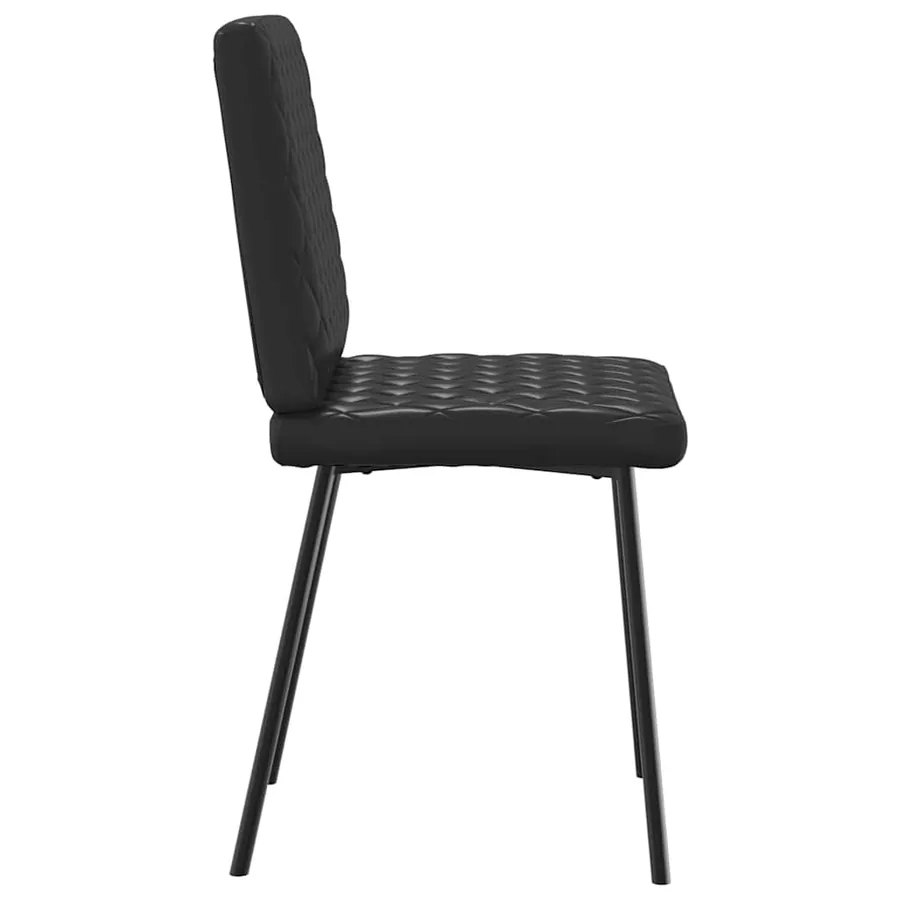 Chaises à manger lot de 4 noir similicuir - 5