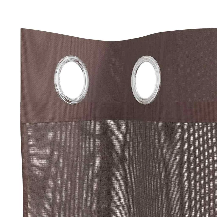 Rideaux en voile avec œillets 2 pcs marron 140x225 cm - 5