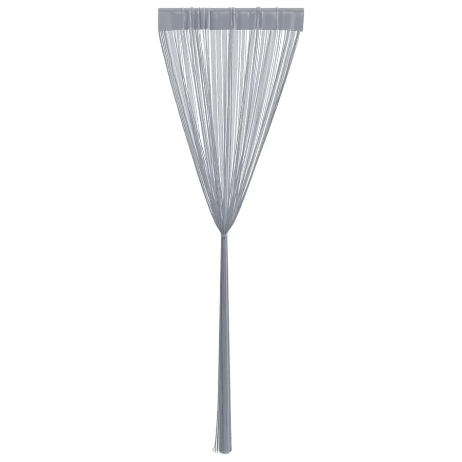 Rideau en fils 2 pcs 140 x 250 cm gris clair - 5