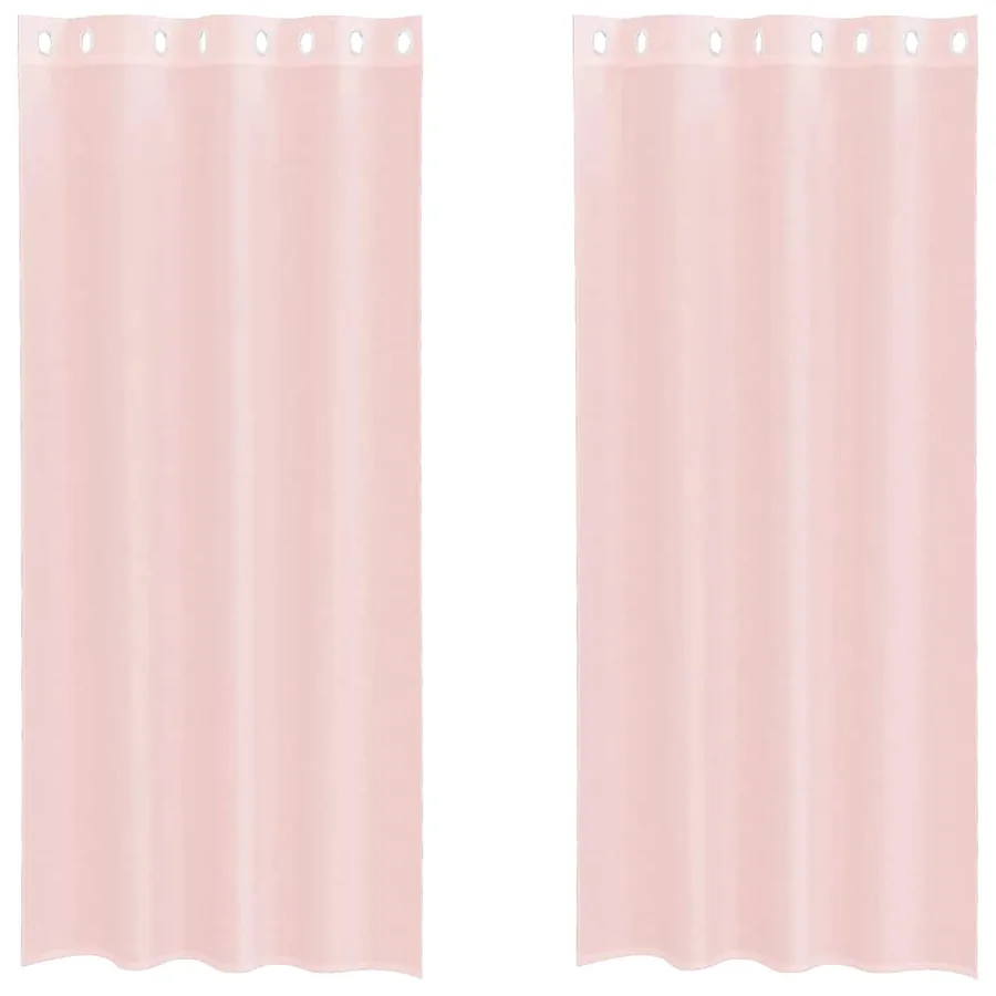 Rideaux en voile avec œillets 2 pcs rose clair 140x245 cm - 2
