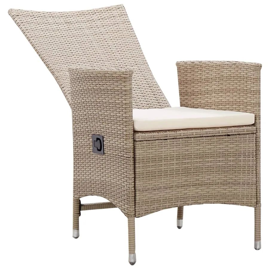 Ensemble à manger de jardin 5 pcs Beige - 15