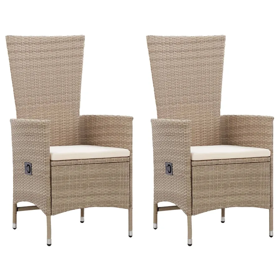 Ensemble à manger de jardin 5 pcs Beige - 5