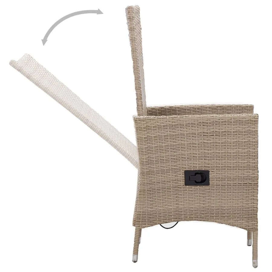 Ensemble à manger de jardin 5 pcs Beige - 7