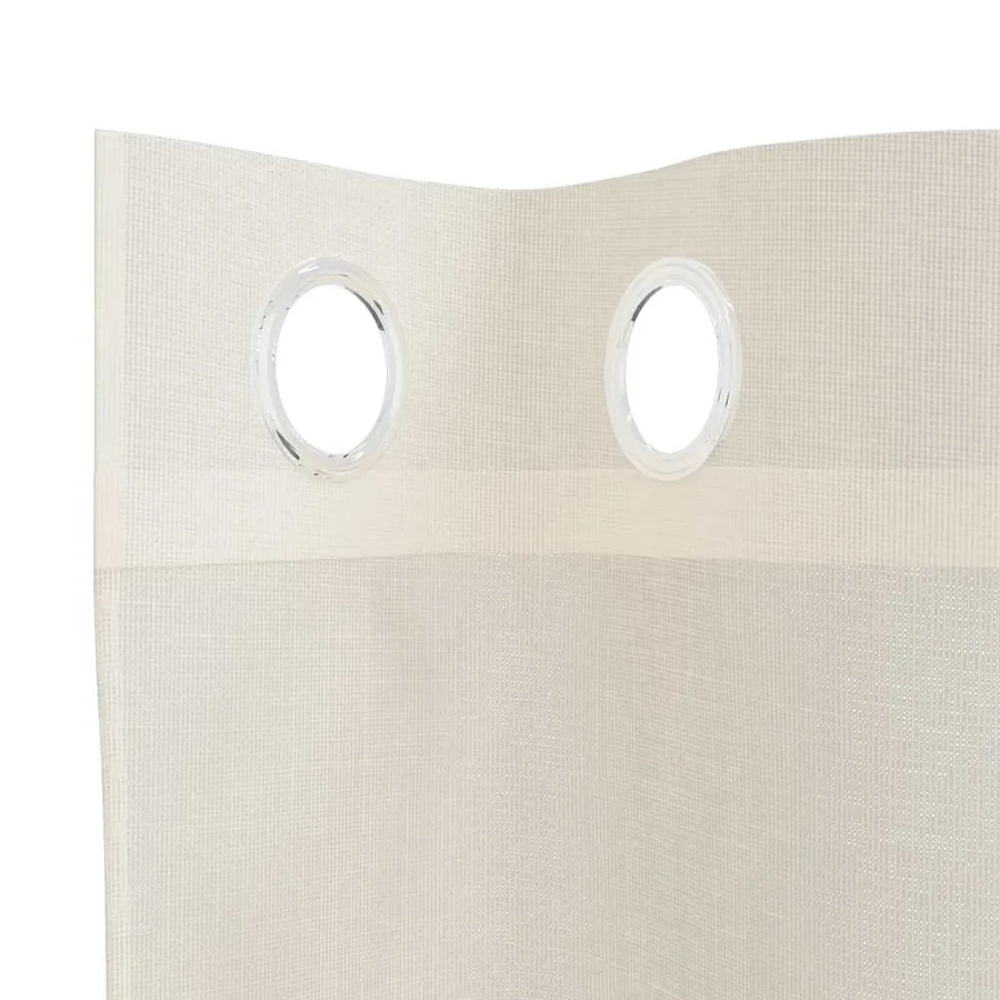 Rideaux en voile avec œillets 2 pcs crème 140x225 cm - 5