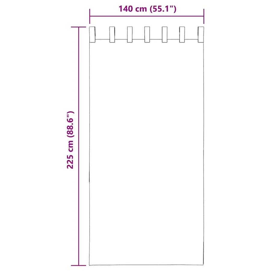 Rideaux en voile avec boucles 2 pcs violet 140x225 cm - 8