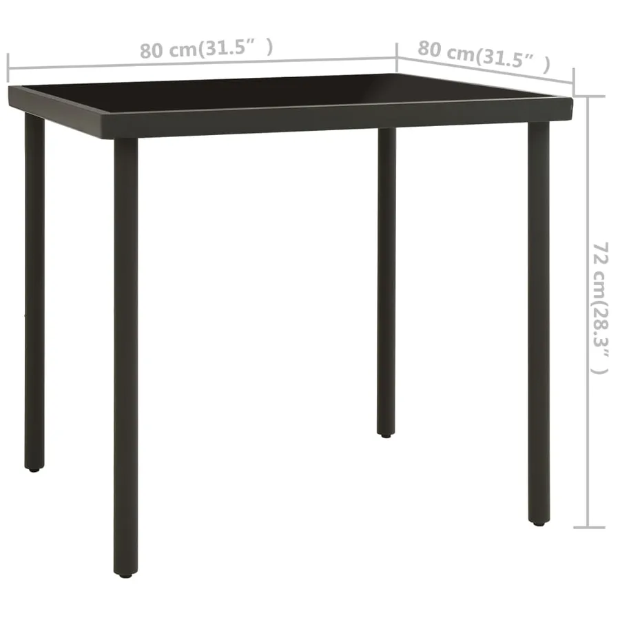 Ensemble à manger d'extérieur 3 pcs Acier - 11