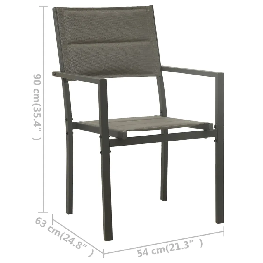 Ensemble à manger d'extérieur 3 pcs Acier - 12