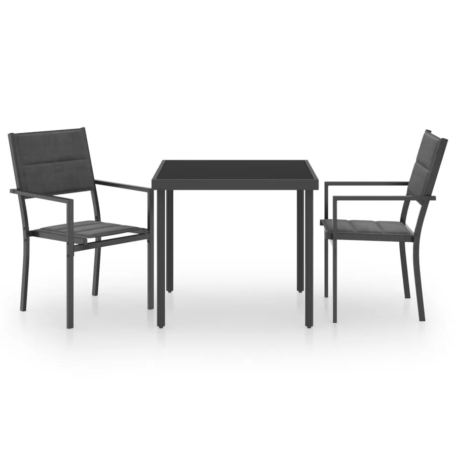 Ensemble à manger d'extérieur 3 pcs Acier - 2