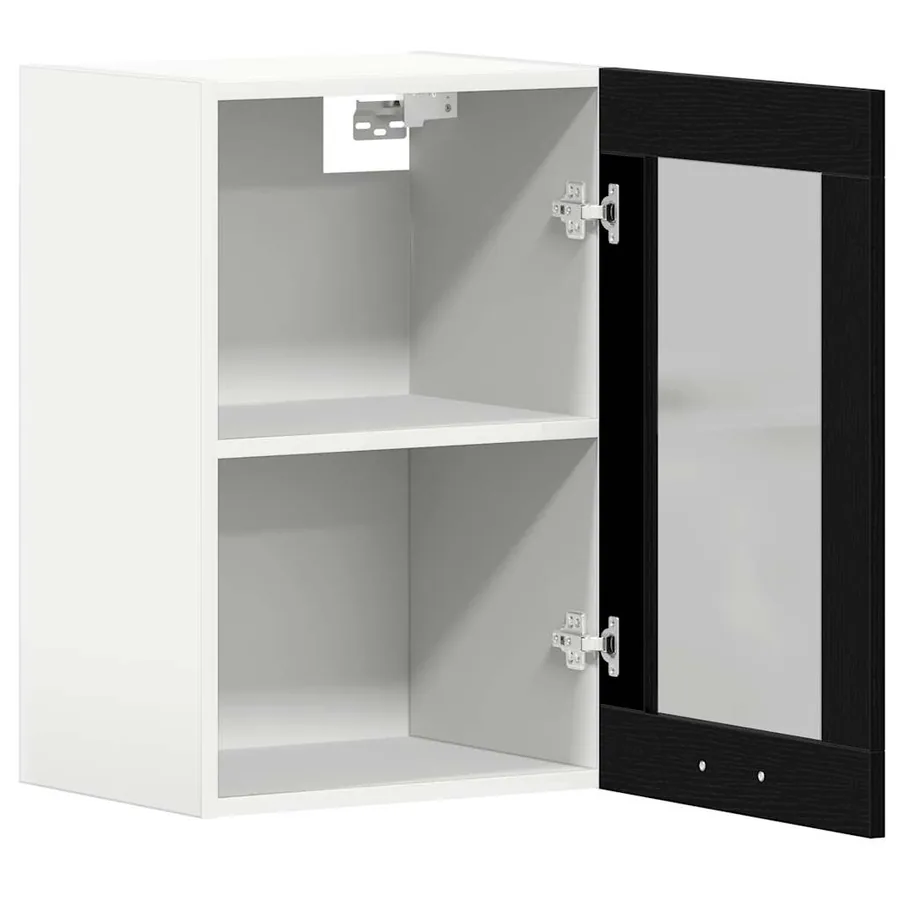 Vitrine suspendue en chêne noir 40x31x60 cm bois d'ingénierie - 5