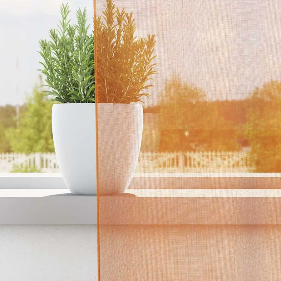 Rideaux en voile avec œillets 2 pcs orange 140x245 cm - 3