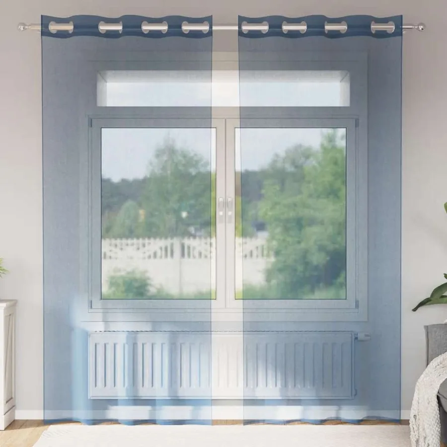 Rideaux en voile avec œillets 2 pcs bleu royal