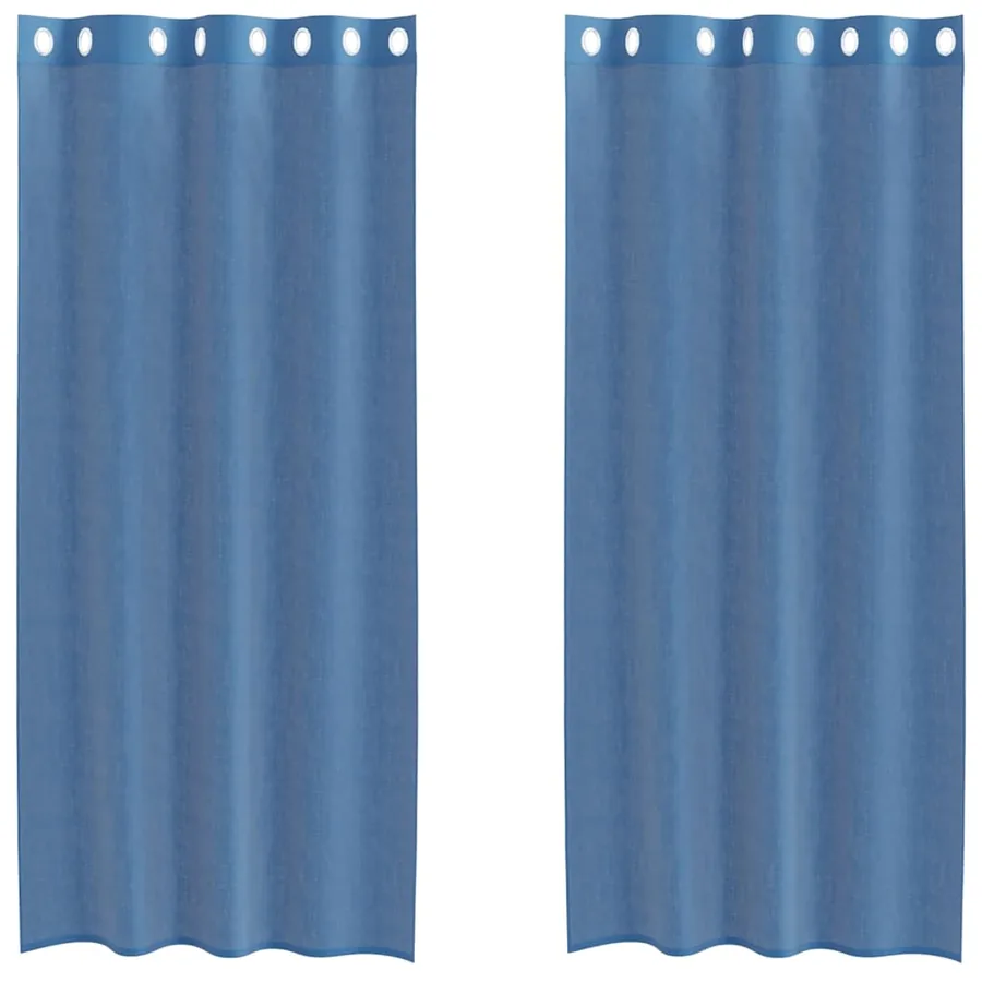 Rideaux en voile avec œillets 2 pcs bleu royal - 2