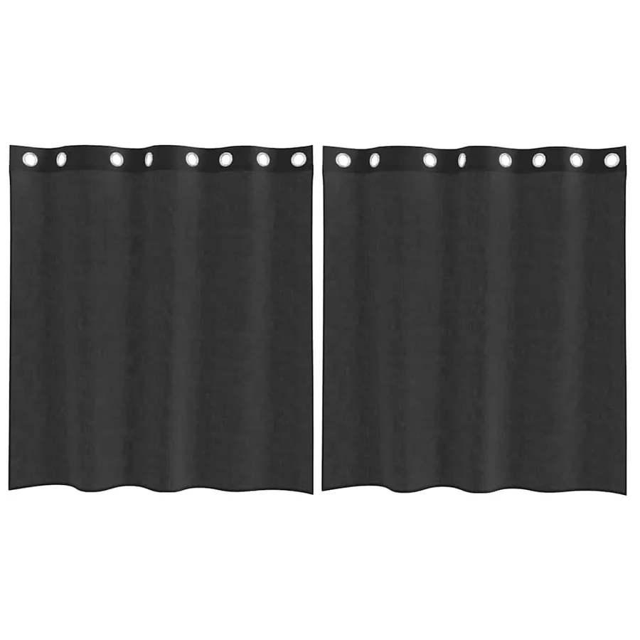 Rideaux en voile avec œillets 2 pcs noir 140x140 cm - 2