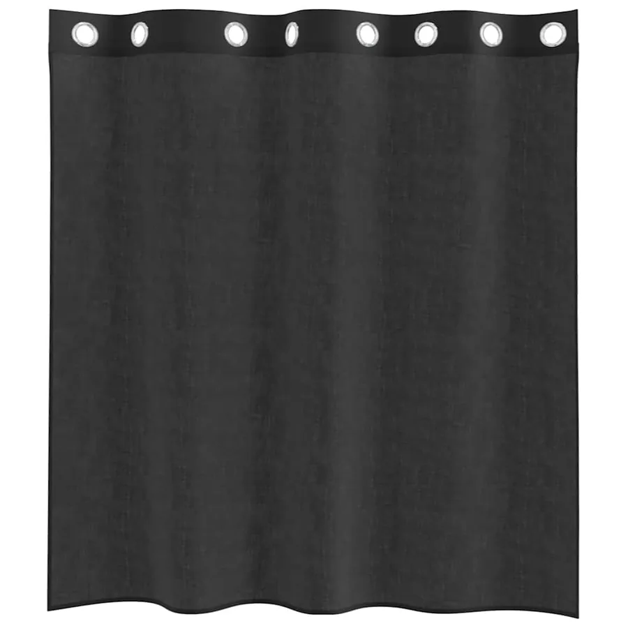 Rideaux en voile avec œillets 2 pcs noir 140x140 cm - 4