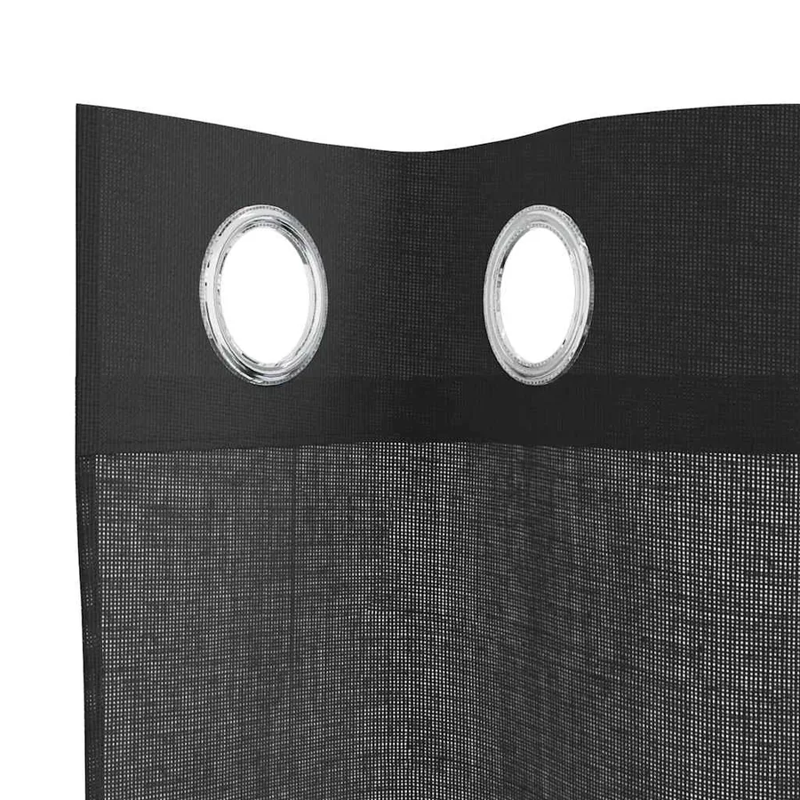 Rideaux en voile avec œillets 2 pcs noir 140x140 cm - 5