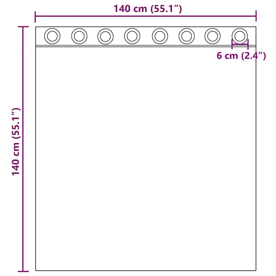 Rideaux en voile avec œillets 2 pcs marron 140x140 cm - 8