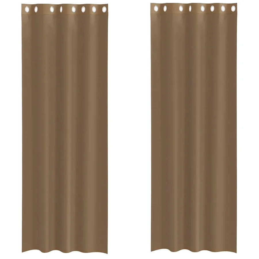 Rideaux en voile avec œillets 2 pcs marron clair - 2