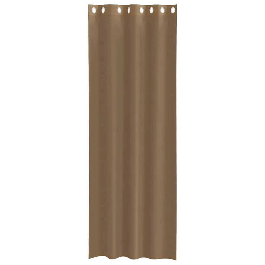 Rideaux en voile avec œillets 2 pcs marron clair - 4