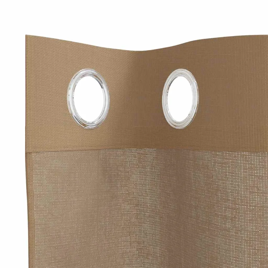Rideaux en voile avec œillets 2 pcs marron clair - 5
