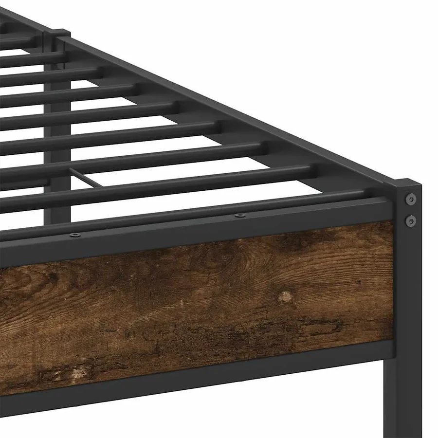 Cadre de lit sans matelas chêne fumé 150x200 cm bois ingénierie - 10