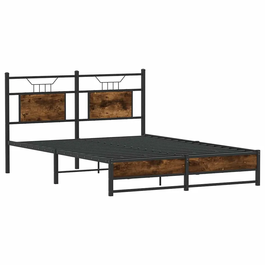 Cadre de lit sans matelas chêne fumé 150x200 cm bois ingénierie - 3