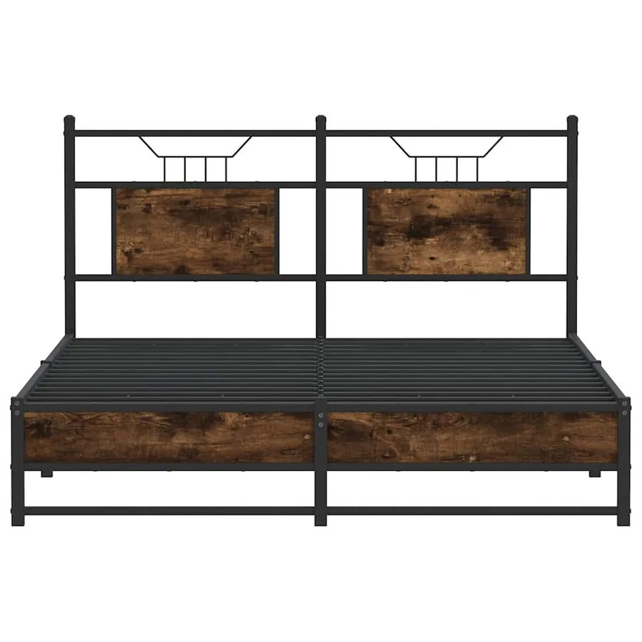Cadre de lit sans matelas chêne fumé 150x200 cm bois ingénierie - 6